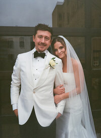 Downtown Portland engagement photos with sheer gloves and pearls