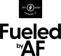 Fueled by AF logo in black by Isla Luna Studio