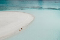 Ariel view of a pristine beach