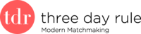 Three Day Rule matchmaking logo, featured on Shannon Kathleen Photography’s links page as a trusted partner offering free matchmaking consultations in Minneapolis and Dallas.