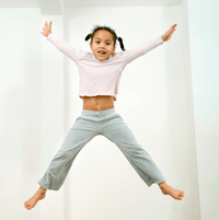 girl jumping with excitement
