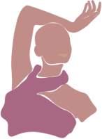 Illustration of a woman posing with her elbow gently touching the sky