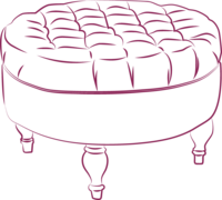 Brand icon featuring a stylish puff chair available through Raleigh event decor rentals, ideal for adding comfort and elegance to any event setup.
