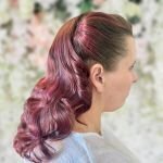 Carrie wearing soft vintage-inspired pink waves, styled by Your Girl Friday LV. Her son’s reaction? ‘Wow Mom, you look like a movie star!