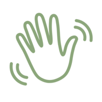 Icon of a wavey hand