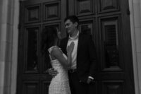 couple poses for portraits
