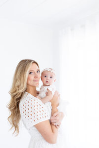 Mom and baby in beautiful portrait from baby photography at Tiffany Hix studio in Boise