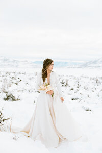 long sleeve winter wedding ballgown