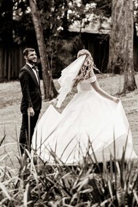 Black and White Wedding Photo