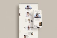 A smartphone and a vertical paper display showcase various images and text, primarily emphasizing the theme "Meet Moira," demonstrating the creativity of a branding designer with expertise in custom Showit web design.