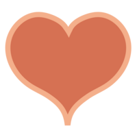 red heart with a peach outline