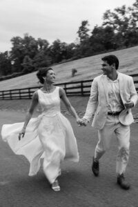 Couple shares a laugh together during their engagement session.