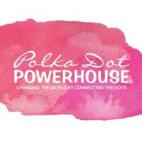 Pink logo with words "Polka Dot Powerhouse"