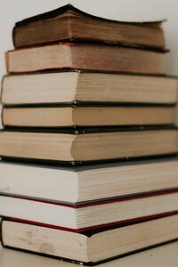 stack of old books