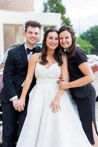 Eleanor Stenner with bride and groom at Birmingham wedding 