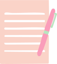 Simple pink pen and paper illustration