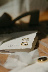 detail shot of brides earrings on wedding day in pei