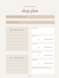An instant download page of the Infant Sleep Course Workbook on tablet