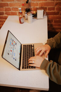 Laptop in a Diner