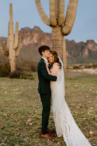 newlyweds in arizona landscape