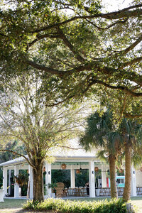 exterior shot of a wedding venue in vero beach surrounded by trees