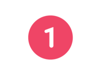 a red circle with the number one inside