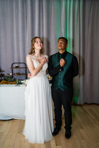 Attack on Titan, Anime nerdy moment of a Wedding Couple during their reception in Colorado Springs.