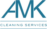 Text based logo with words "AMK Cleaning Services"