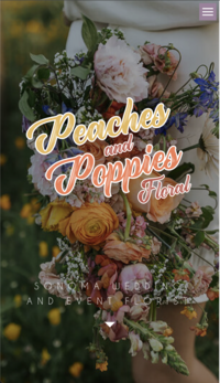 Screen shot of home page for Peaches and Poppies Floral