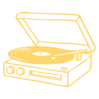We Do Events brand element yellow record player