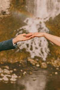 eloping couple holding hands in Idaho
