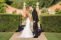 bride and groom kissing