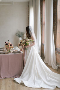 A bride with her bouquet