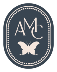 Logo with AMC initials and butterfly