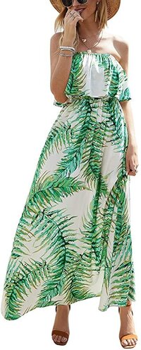 green and white tropical dress for honeymoon or destination wedding