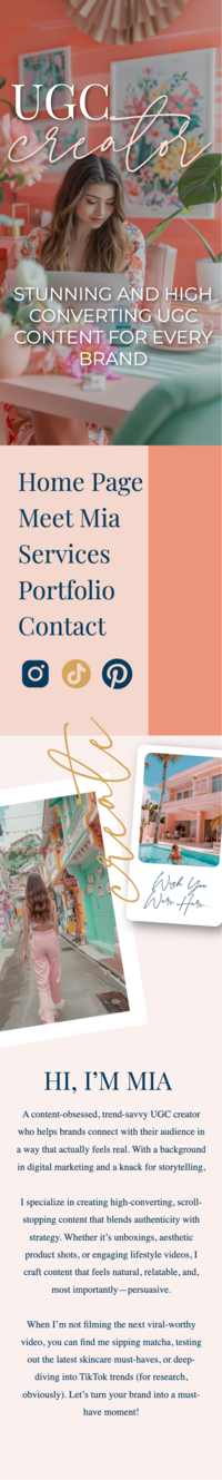 long screenshot of a website that the designer made