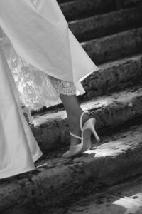 bridal detail photo of wedding shoe by wedding photographer tampa