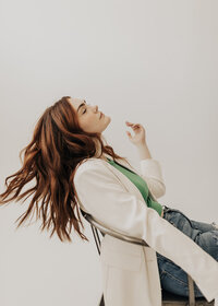 Madison sitting on chair