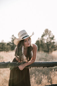 Western styled senior portrait session of a girl.