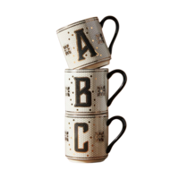 letter ceramic cups