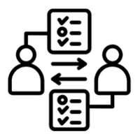 simple image of two team member planning and working together
