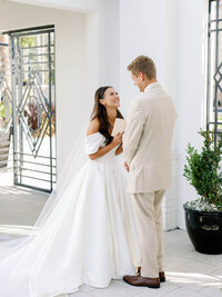 Bride and Groom embracing