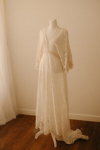 Cream satin maxi maternity dress from Nashville client closet, perfect for studio newborn and maternity photos.
