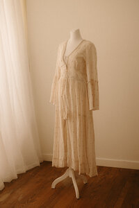 Ivory wrap maternity gown from Franklin and Nashville photography wardrobe.