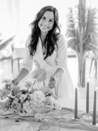 Amanda Thompson - Teastyle brand consultancy and business coaching client arranging wedding flowers