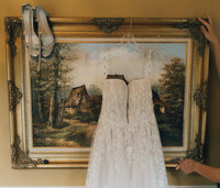 bride's outfit in a detail photo