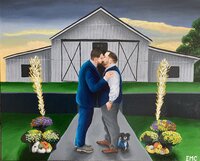Live wedding painting at Hickory Meadows in Charlotte, Tennessee