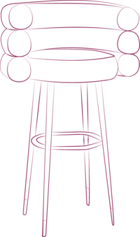 Brand icon representing a banquet chair available for Raleigh party rentals, showcasing elegant and comfortable seating options for events.