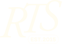 RTS letters in italics stepping up with EST. 2015 under the T and S.