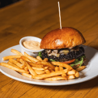 blended burger with fries Stanwood Grill Restaurant